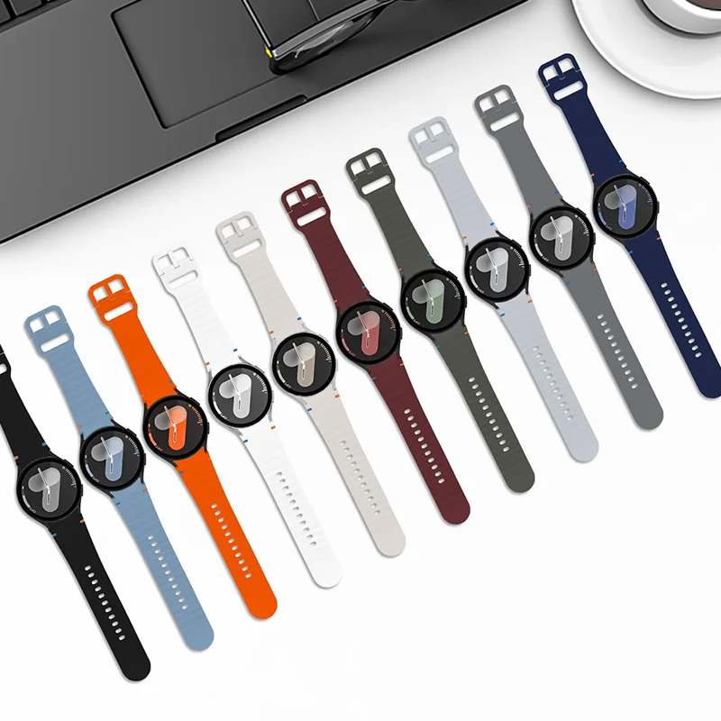 Originalband für Samsung Galaxy Watch 7/FE/5 Pro/6/4 Classic 44 mm 40 mm Silikon-Sportgürtelarmband Correa Galaxy Watch 6 Armband Image