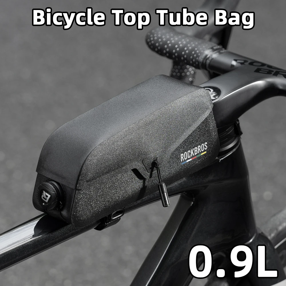 Wasserdichte Fahrrad-Oberrohrtasche, magnetischer Deckel, leichte Fahrrad-Frontrahmentasche für MTB, Rennrad, Radfahren, Aufbewahrungspackung, Zubehör Image