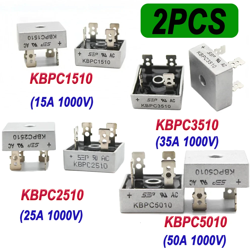 2PCS KBPC5010 KBPC3510 KBPC2510 KBPC1510 Diode Brücke Gleichrichter Dioden 1000V KBPC 5010 3510 2510 1510 Power Gleichrichter Diode Image