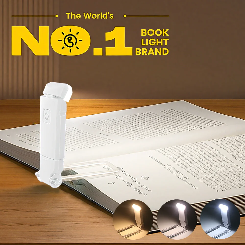 Mini LED pince livre lumière lampes de lecture Portable USB Rechargeable Protection des yeux lampe de nuit lampe de bureau signet lire livre lampes