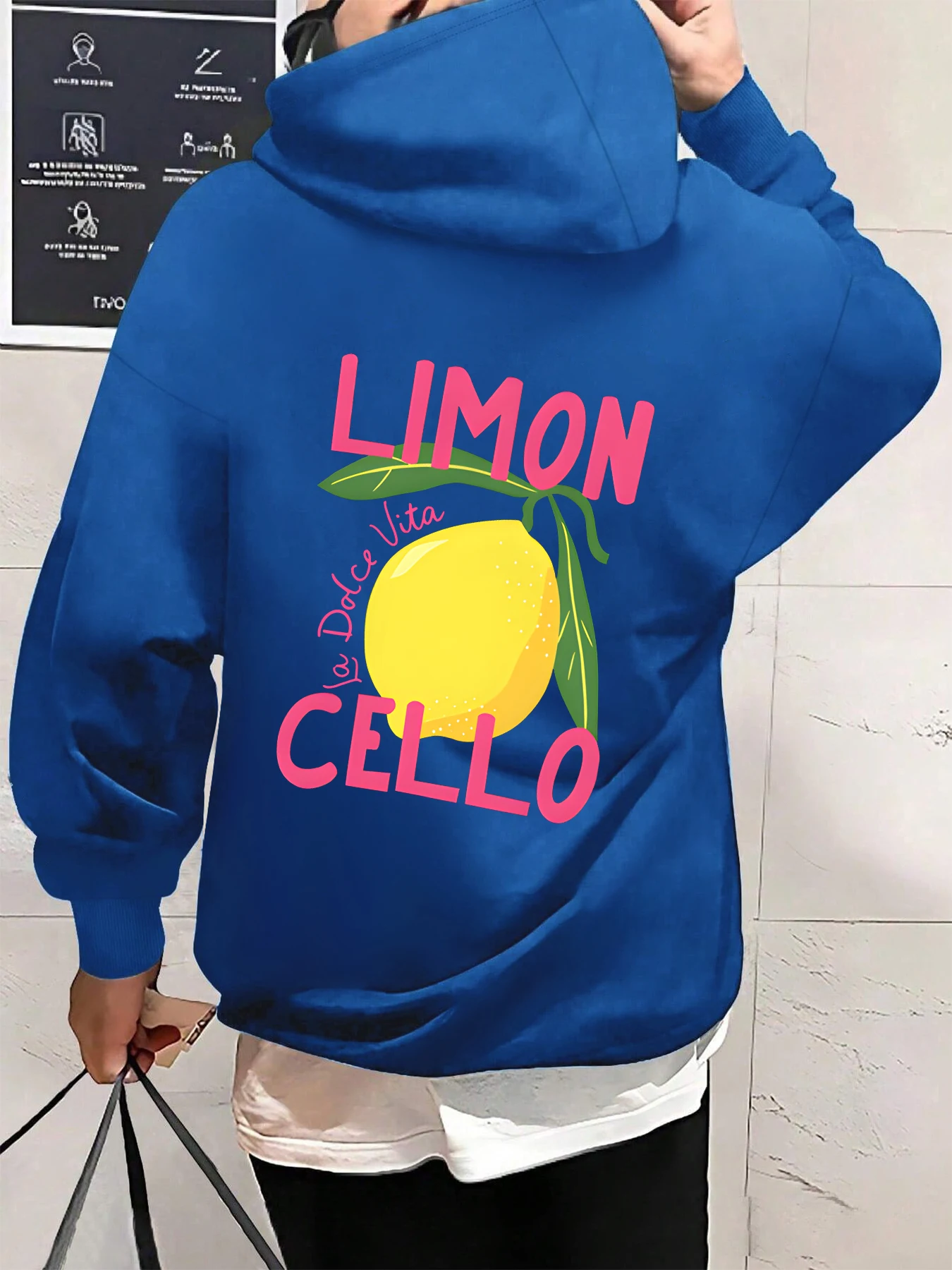 Limon Cello La Dolce Vita Druck Sweatshirt Männer Crewneck Fleece Kleidung Lose Herbst Pullover Unisex Weiche Grundlagen Tops Image