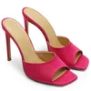 Sexy Pantoletten-Schuhe, Damen-Hausschuhe, 2025, Sommer-Slides, Stiletto-High-Heels, Rose, Leopard, schwarze Sandalen, große Schuhe