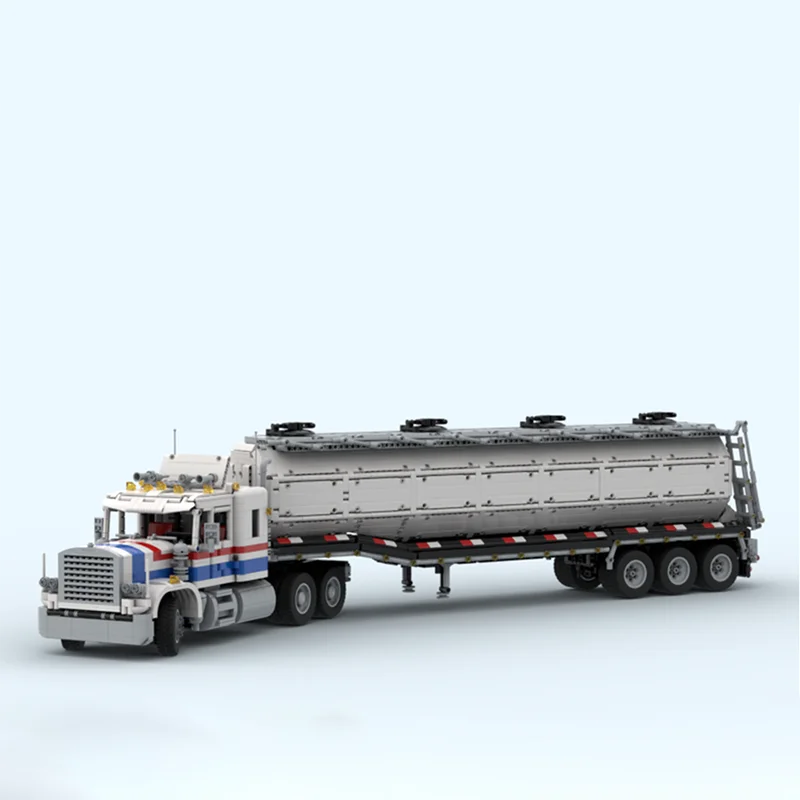 4519 MOC Fahrzeug 5580 Highway Rig XL Tank Sattelauflieger Manuelle Montage Bausteine Spielzeug Kindergeburtstagsgeschenk Image