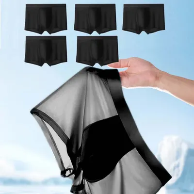 5Pcs männer höschen Schwarz Atmungs Mann Unterwäsche U Pouch Design Boxer Shorts Einfarbig männer schriftsätze der Soft-Touch Boxer mann