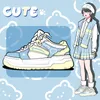 Amy und Michael entzückende Low-Top-Sneaker für Damen, lässige sportliche Freizeitschuhe, schöne Mädchen-Studenten, weibliche klobige Turnschuhe