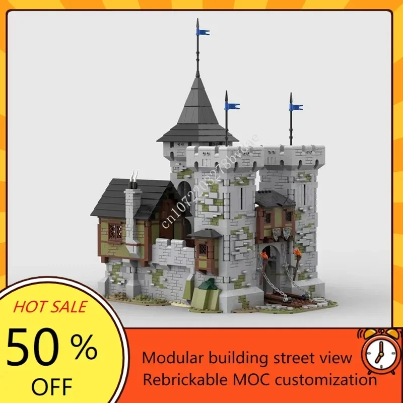 2218PCSMOC Mittelalterliche Burg Benutzerdefinierte Puzzle Modell Falcons Schloss Technische Bildung DIY Montage Set Spielzeug Für Kind Urlaub Geschenk Image