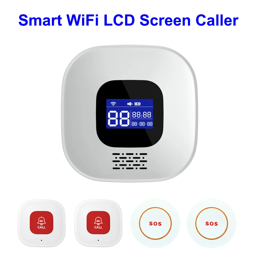 TUYA Wireless WiFi Pager für ältere Betreuer, SOS-Ruftaste, Notfall-SOS-medizinisches Alarmsystem, Senioren, Patienten, ältere Menschen zu Hause Image