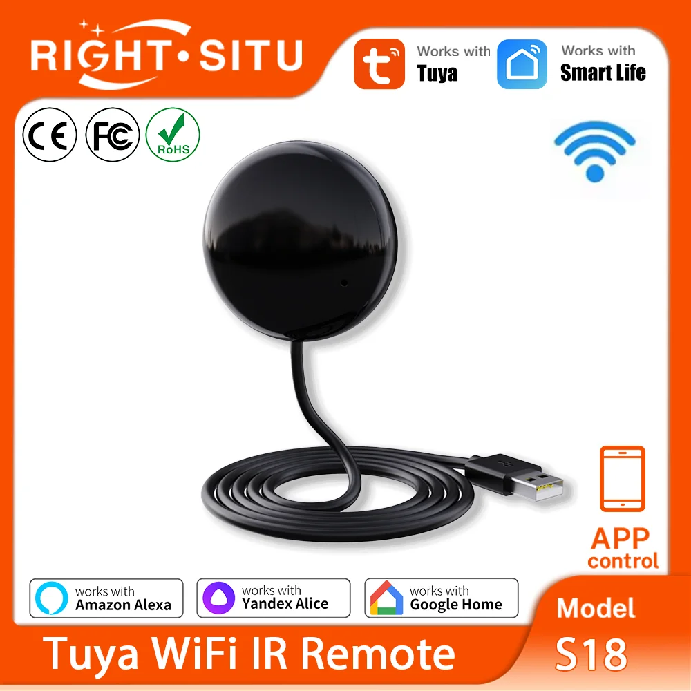 Tuya WiFi IR Fernbedienung für Smart Home Automation Fernbedienung Universelles Infrarotgerät Arbeitet mit Alexa Google Home Smart Life Image