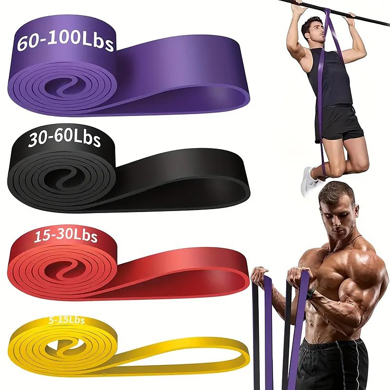 4PCS Resistance Bands Set – Pull-Up Assistance Exercise Bands for Muscle Training, Leg Workouts, Strength, Fitness Body Shaping, Suitable for Men Women