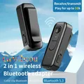 2 in 1 Bluetooth 5.3 Ricevitore Audio Trasmettitore Musica Stereo Con Microfono Adattatore Wireless 3.5MM AUX Per Auto Aereo TV PC Auricolare