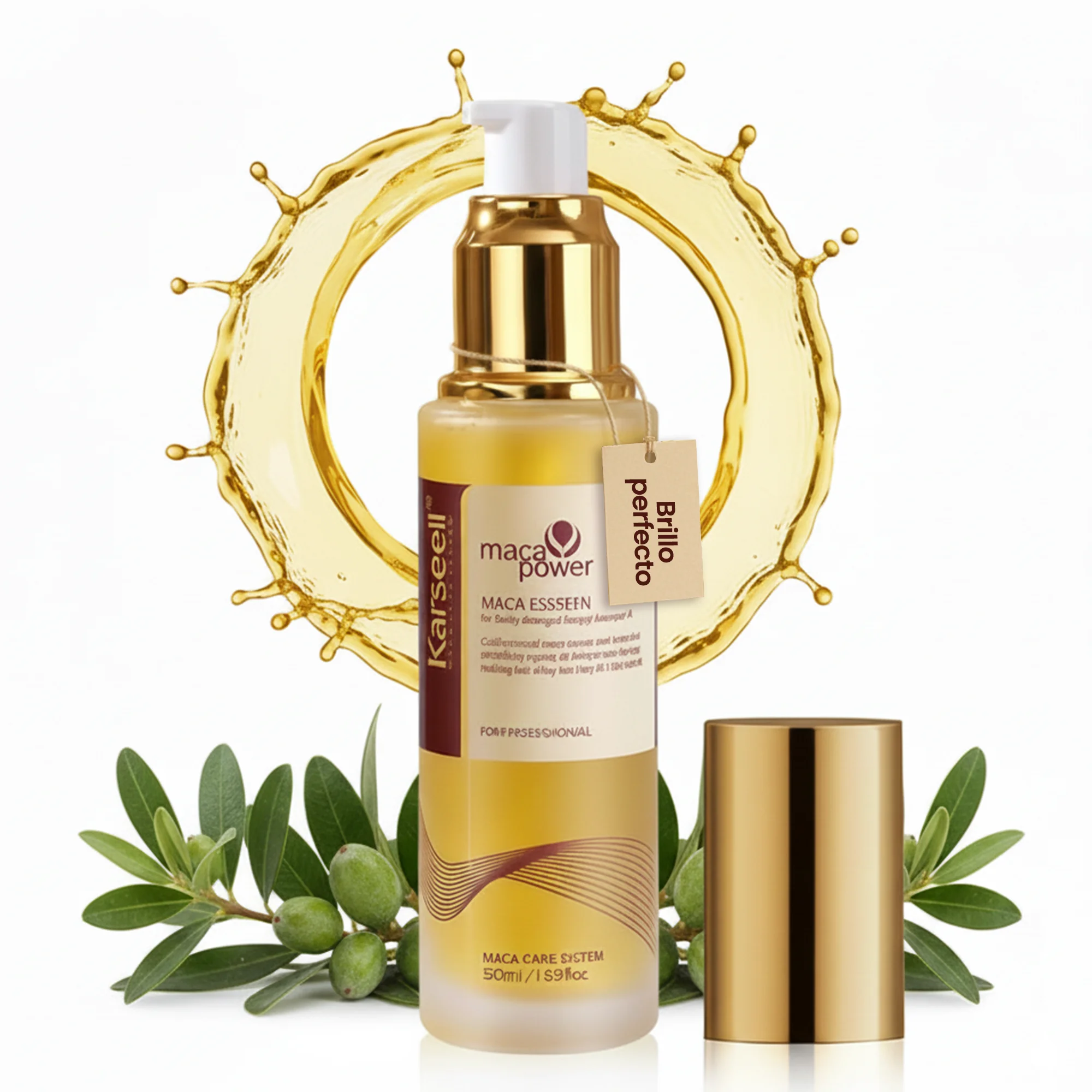 KARSELL Siero per Capelli all'Olio di Argan Marocchino - Olio Capillare Idratante Riparazione Profonda al Collagene per Capelli Secchi e Danneggiati - 50 ml.