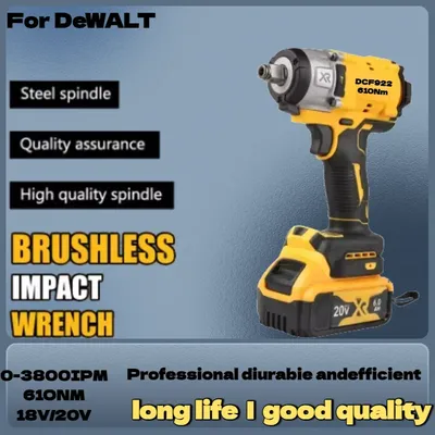 For Dewalt DCF922 Electric Impact Wrench Rechargeable Universal 20V Battery Power TooHigh Torque 406Nm(Reverse) 1/2" 2500 RPM
