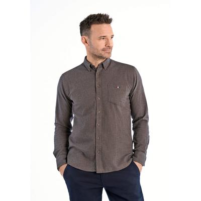 Flanellhemd BISON "BISON Freizeithemd", Herren, Gr. XXL, Normalgrößen, braun, Oberstoff: 99% Baumwolle, 1% Elasthan, Langarm, Hemden Image