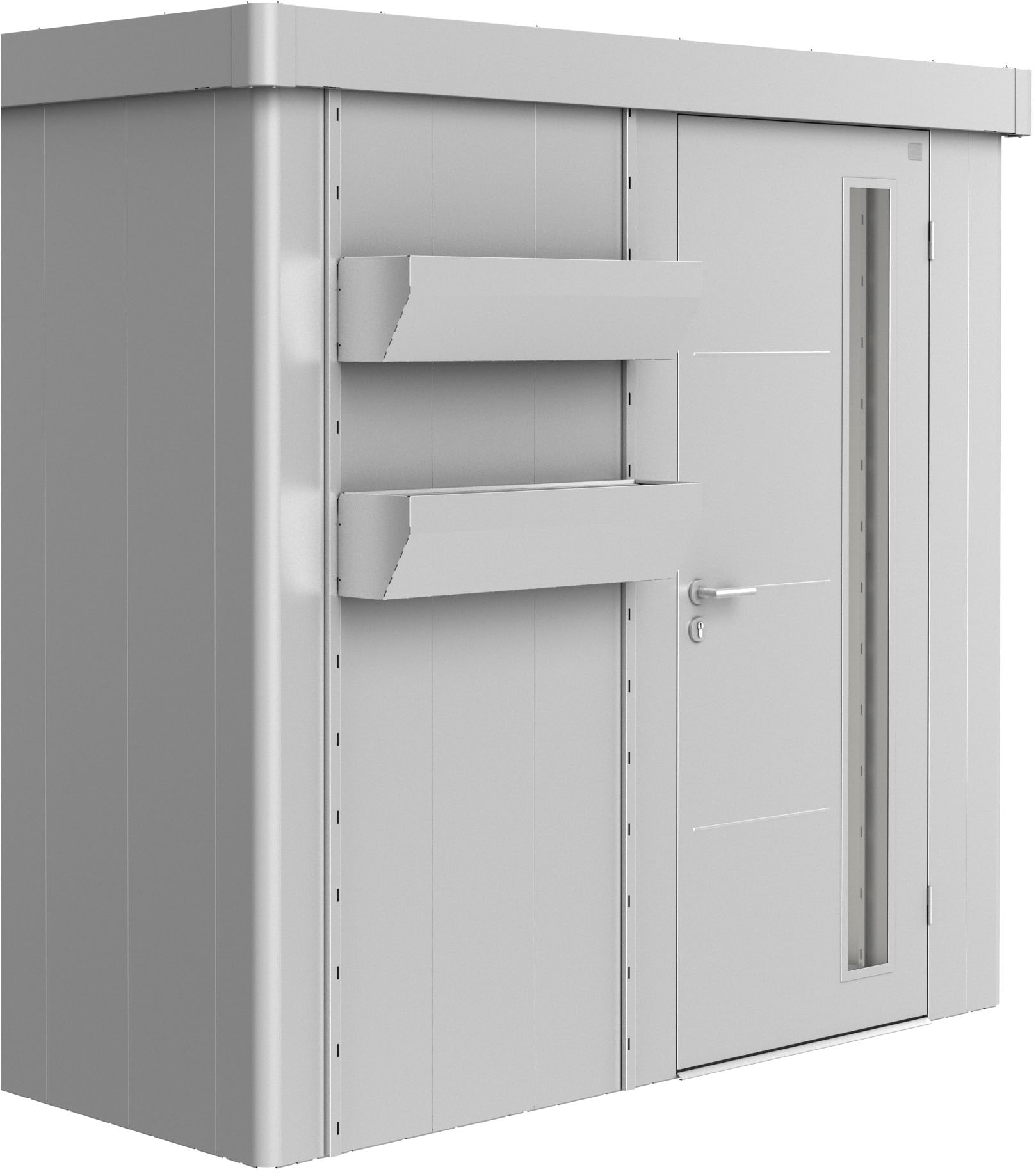 Blumenkasten BIOHORT "FLORABOARD NEO, verschiedene Farben", silber (silber, metallic), B:84cm H:197cm T:25cm, Stahl, Pflanzgefäße, HxBxT: 197x84x25 cm Image