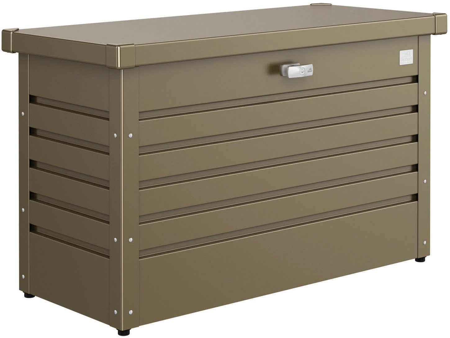 Gartenbox BIOHORT "FREIZEITBOX Gr. 100, verschiedene Farben", braun (bronze, metallic), B:101cm H:61cm T:46cm, Stahl, Aufbewahrungsboxen, 101x46x61 cm, Formschöne & langlebige Box Image