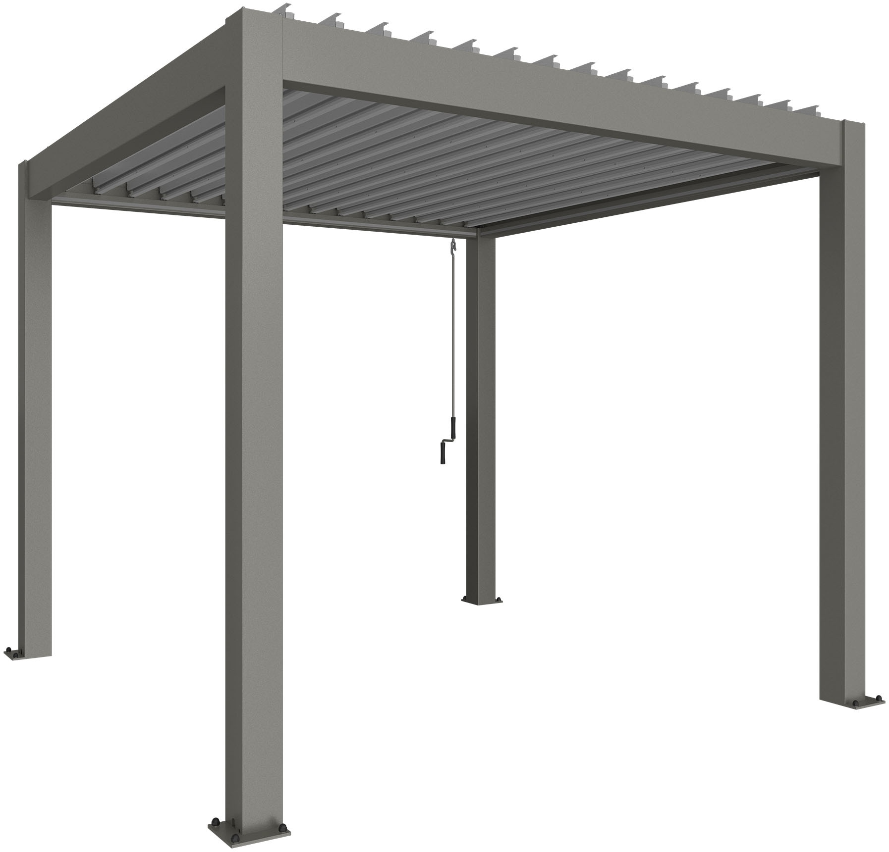 Pergola BIOHORT "3x3 m, verschiedene Farben", grau (quarzgrau, metallic), B/H/T: 312cm x 312cm, Pergolen, 312x312x264 cm, ausgezeichnet mit dem Red Dot Design Award Image