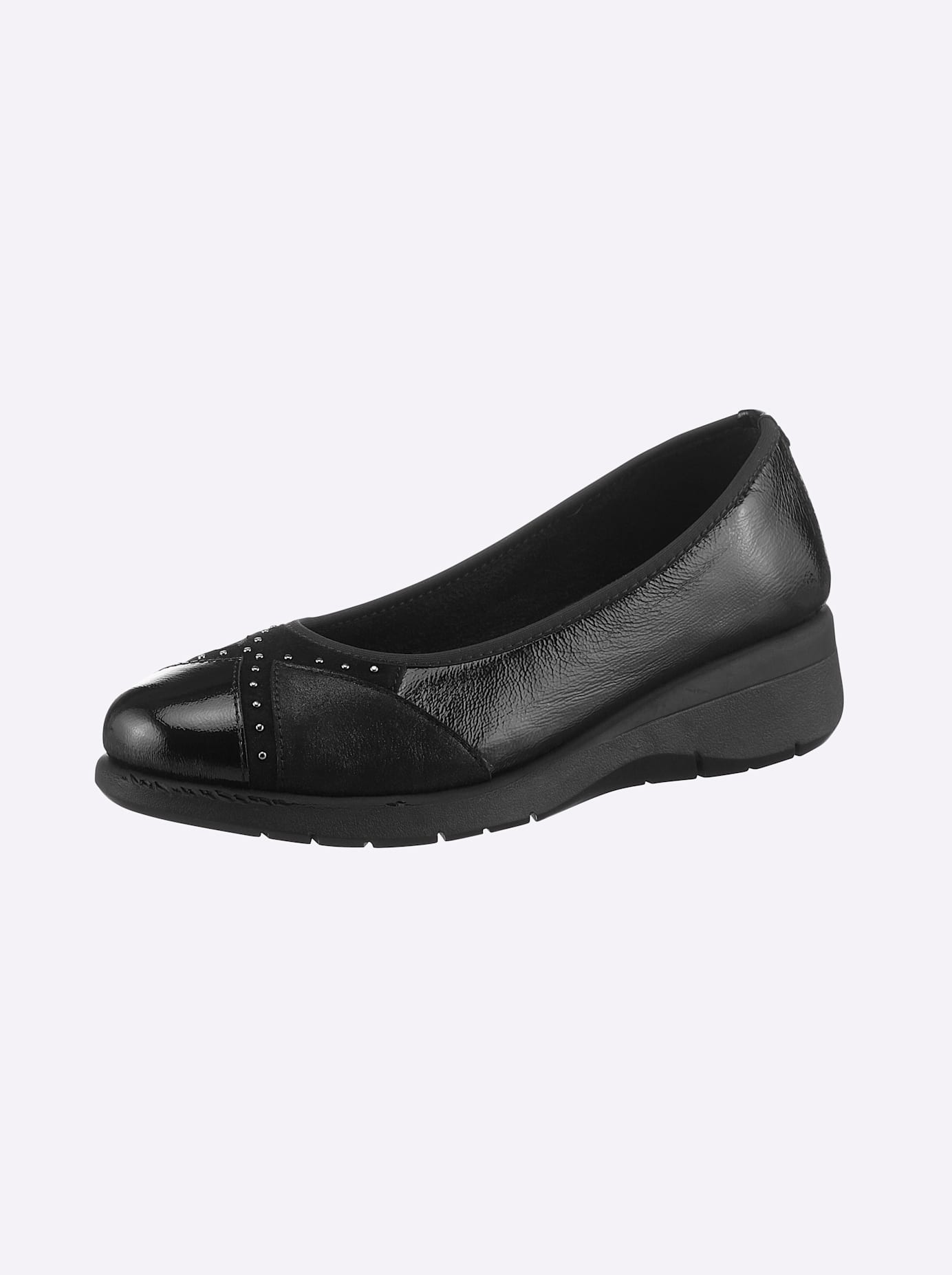Ballerina CASUAL LOOKS, Damen, Gr. 38, schwarz, Lackleder, Schuhe Ballerina
