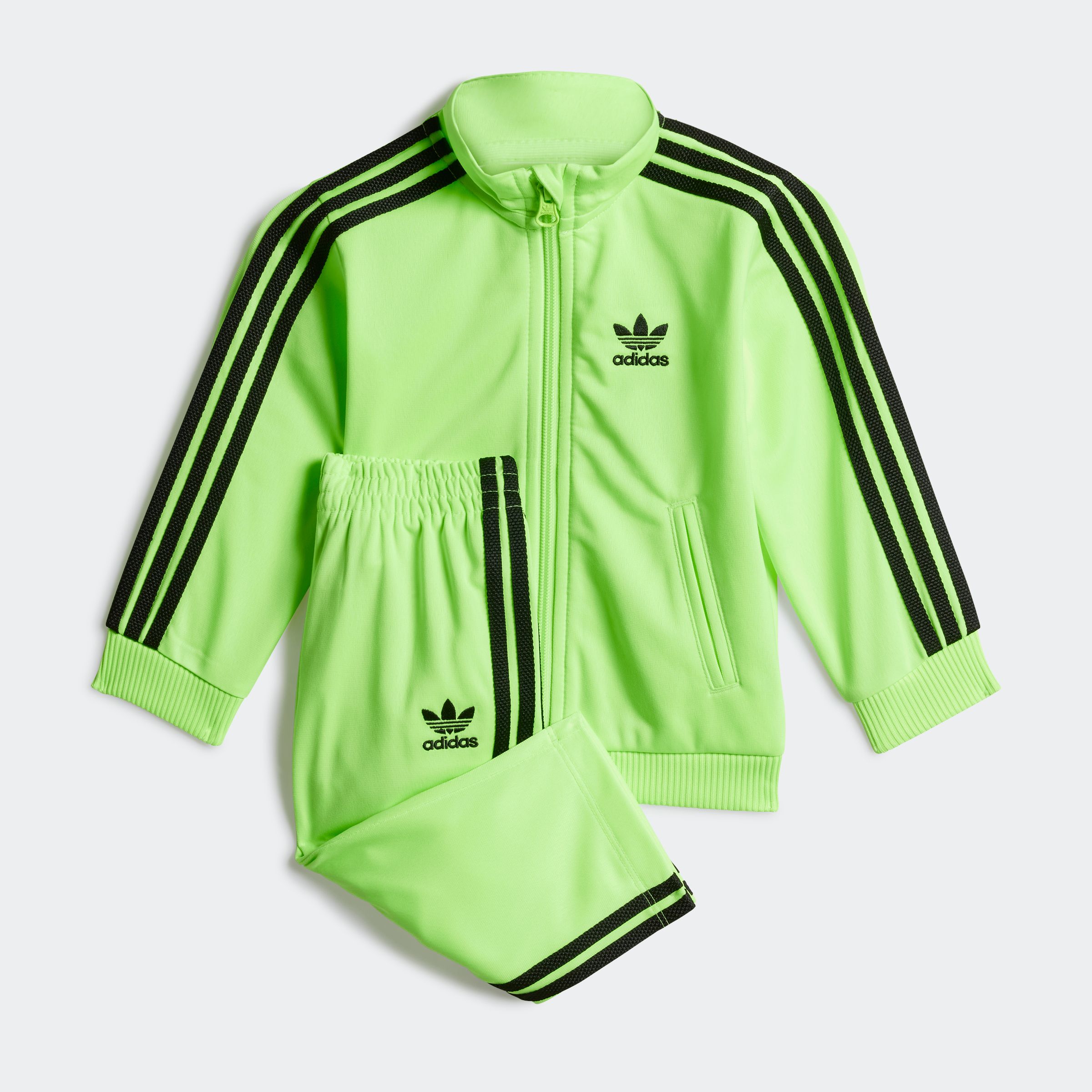 Trainingsanzug ADIDAS ORIGINALS "FIREBIRD TS", Kinder, Gr. 92, grün (signal grün), Obermaterial: 100% Polyester, Sportanzüge Image