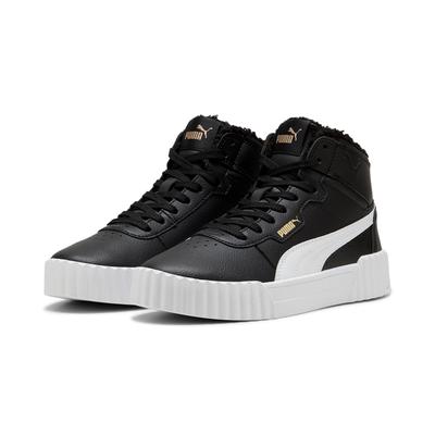 Sneaker PUMA "CARINA 3.0 MID WTR JR", Gr. 35,5, schwarz-weiß (puma schwarz, puma weiß), Leder, sportlich, Schuhe Image