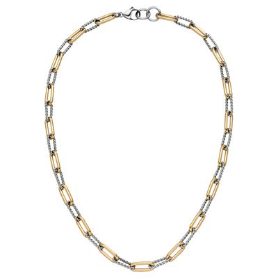 Kette ohne Anhänger JOBO, silber (edelstahlfarben), Halsketten, Damen, Edelstahl, L: 47cm, Edelstahl Bicolor-Optik 47 cm Image