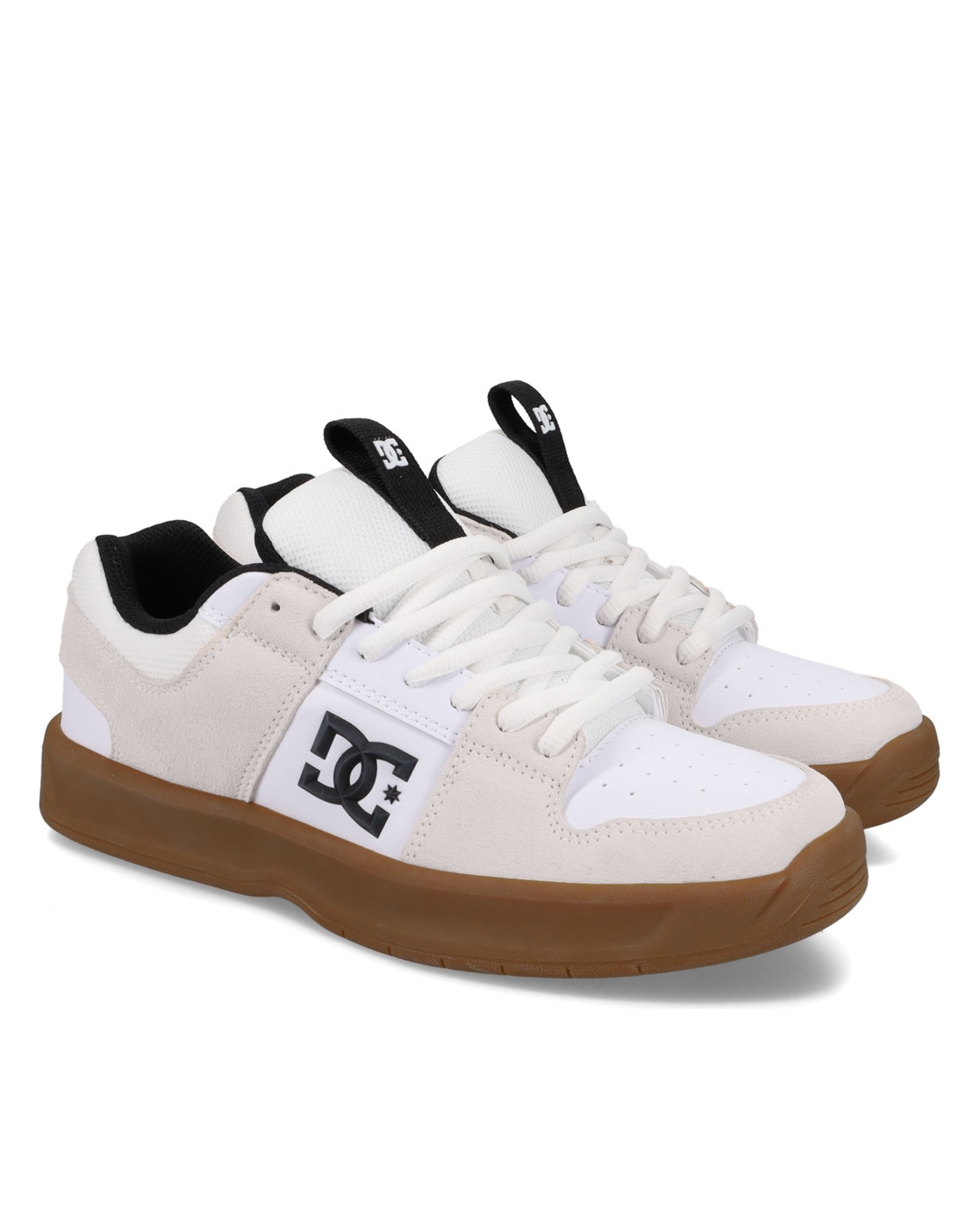 Sneaker DC SHOES "Lynx Zero", Herren, Gr. 8(40,5), weiß (weiß, gum), Obermaterial:50.51% Leder, 39.8% Synthetikmaterial, 9.69% Polyester;, Schuhe Sneaker