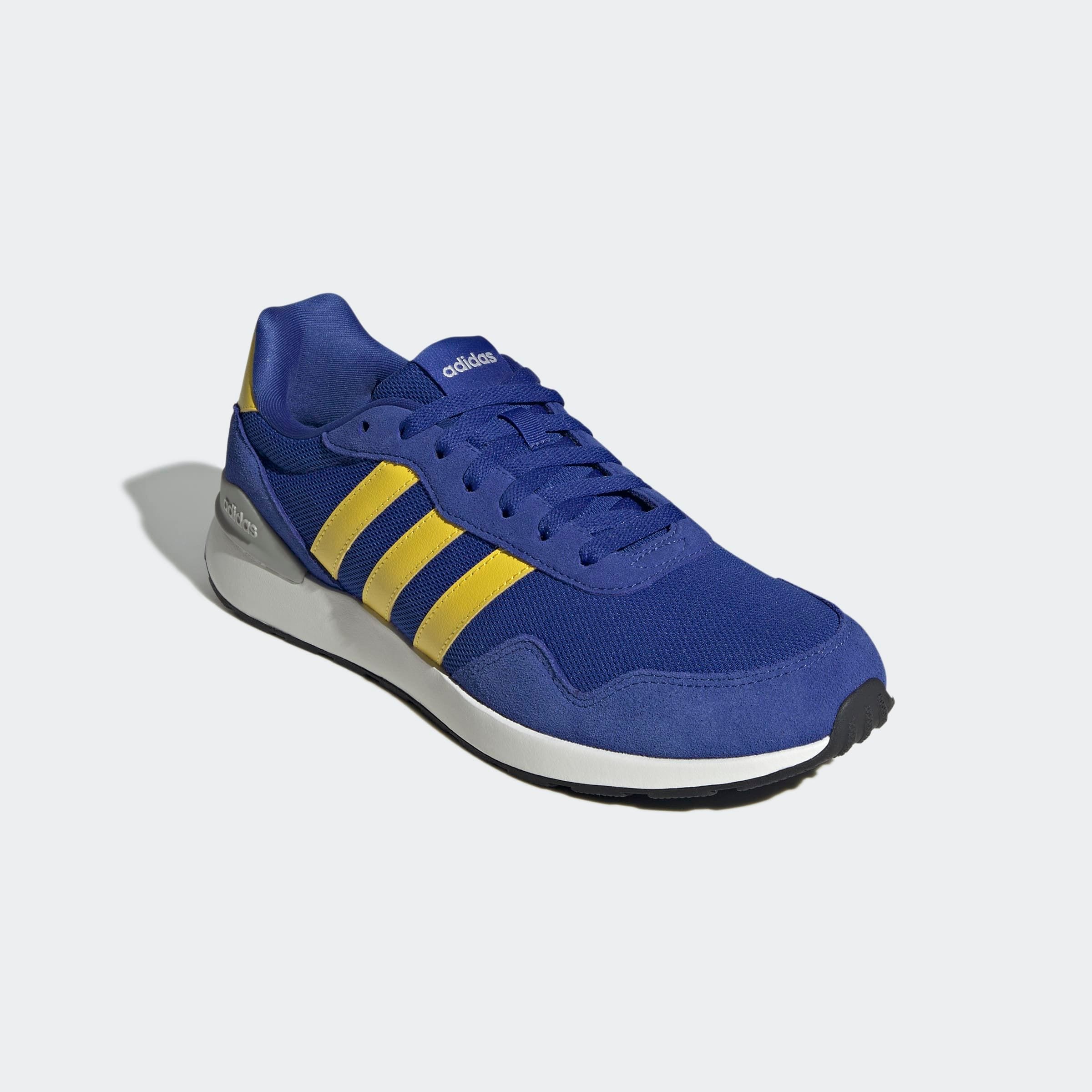 Sneaker ADIDAS SPORTSWEAR "RUN 60S 4.0", Gr. 47, gelb (semi lucid blau, gelb, grau two), Leder, Textil, Sportlich, Schuhe