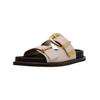 Pantolette STEVE MADDEN "STEVE MADDEN Pantoletten Leder", Damen, Gr. 42, weiß (sanftes weiß), Leder, casual, Schuhe