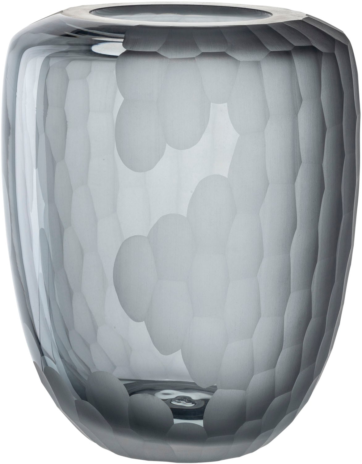 Tischvase LEONARDO "Dekovase BELLAGIO", grau (anthrazit), H:23cm Ø:18,3cm, Glas, Vasen, aus Glas, anthrazitfarben, handgefertigt