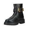 Bikerboots STEVE MADDEN "STEVE MADDEN Stiefelette Leder", Damen, Gr. 36, gold (schwarz, gold), Leder, casual, Schuhe