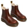 Chelseaboots DR. MARTENS "Leonore", Damen, Gr. 37, braun (cognac), Leder, Elastischer Einsatz, unifarben, klassisch, Schuhe, Chunky Boots, Plateau Schuh, Boots mit Warmfutter