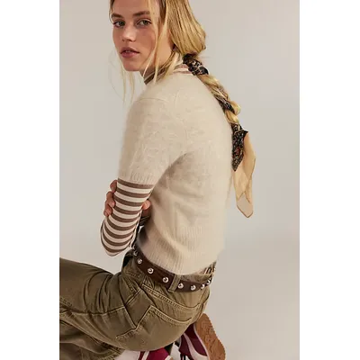 Belle Brushed Cashmere Tee at Free People in Porcelain, Size: XS