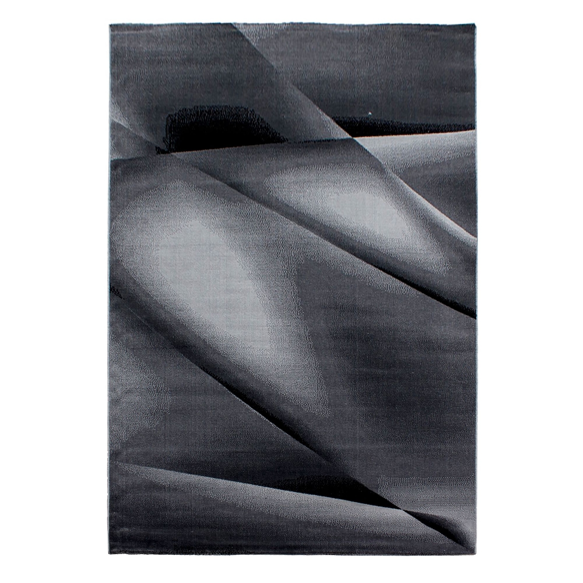Carpetsale24 Kurzflor Teppich 240x340 cm, Modern Abstrakt Design in Schwarz Grau, ideal für große Wohnräume, Loftbereiche oder Konferenzzimmer Image
