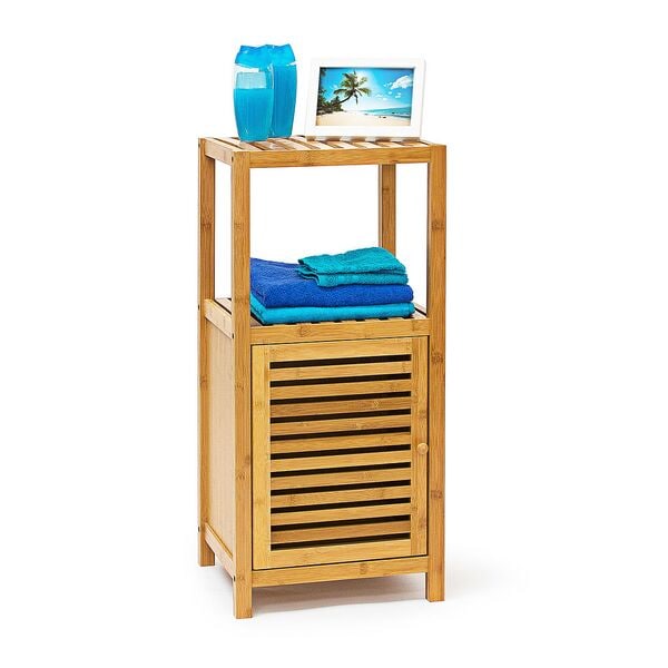 relaxdays Badregal Bambus mit 3 Fächer 80 x 36,5 x 33 cm braun
