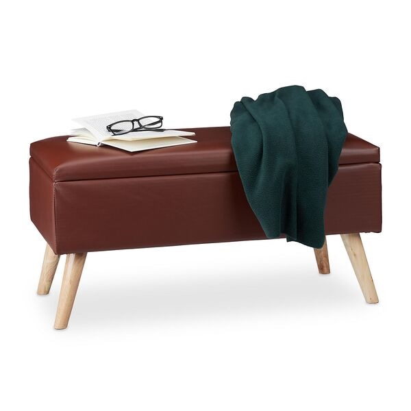 relaxdays Sitzbank mit Stauraum Kunstleder Image