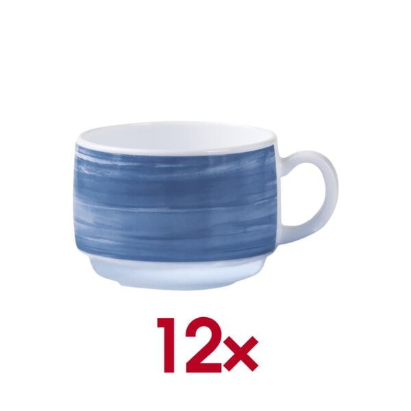 Arcoroc Kaffeetasse Brush Obertasse 19 cl - 12 Stück 12 Stück blau