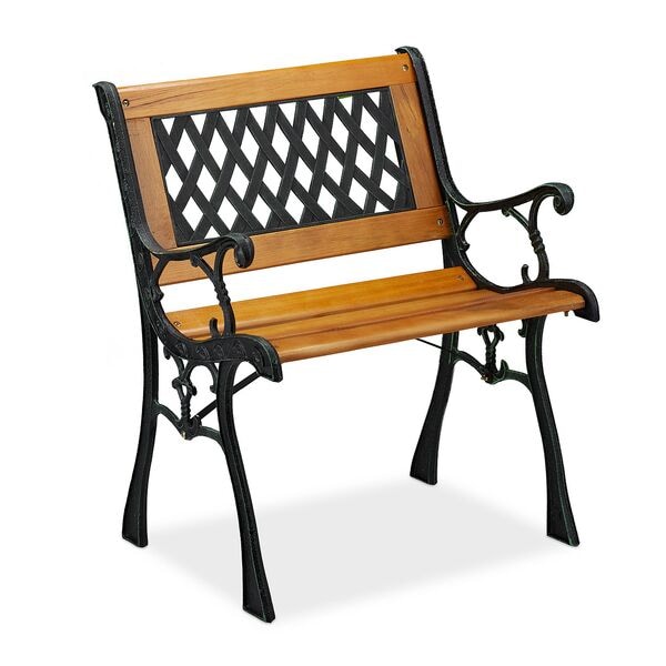 relaxdays Gartenstuhl niedrig Holz braun