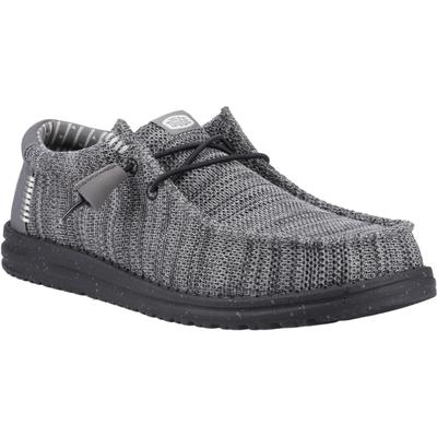 HEYDUDE Wally Stretch Mesh Polyester Herren Mokassin Schuhe in Granitgrau/Schwarz Image