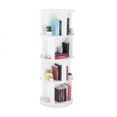 relaxdays Drehbares Bücherregal mit 20 Fächern weiß Image