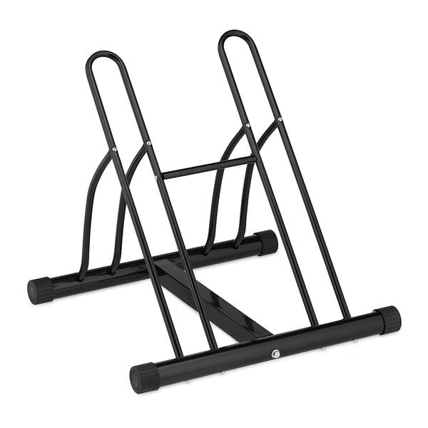 relaxdays Bodenständer für 2 Fahrräder schwarz 57 x 60,5 x 55 cm schwarz Image
