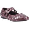 Hush Puppies Nixie Leder Damen Schuhe in Pflaumenfarbe