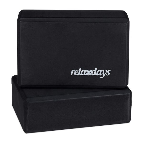 relaxdays 2er-Set Yoga-Block schwarz schwarz Image