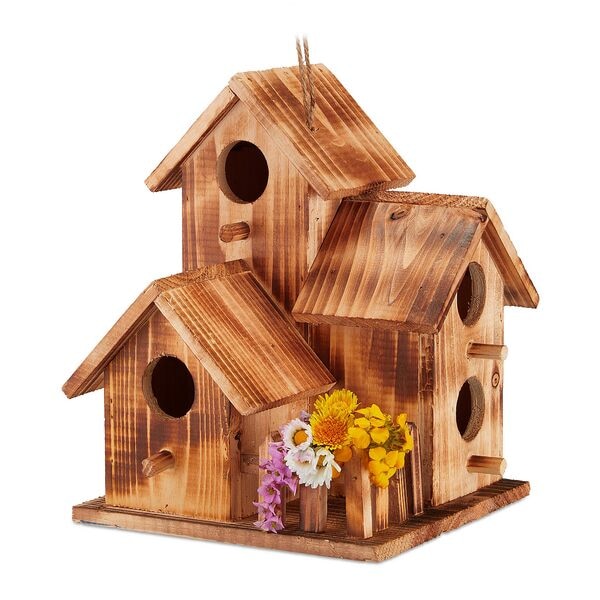 relaxdays Vogelhaus mit 3 Häusern Image