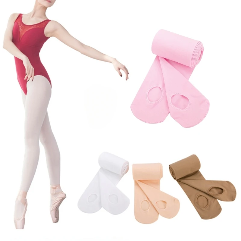 Collants de Ballet de Transition pour enfants d'école, Ultra-doux, confortables, Opaques, Convertibles, bas de danse pour bébé avec trou