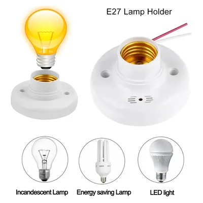 E27 Screw Cap Socket White Ceiling Light Lamp Bulb Fixing Base Stand Light Bulb Holder Lamp Socket For Home