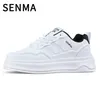 SENMA Herrenschuhe 2025, atmungsaktiv, Sport- und Freizeit-Boardschuhe, Herren-Sneaker, Leder, weicher Boden, weiße Tennis-/Wanderschuhe