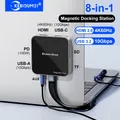 Docking station USB C hub magnetico 8 in 1 Adattatore da tipo C a HDMI 4K60Hz USB A 3.2 Splitter hub USB PD100W da 10 Gbps per PC portatile