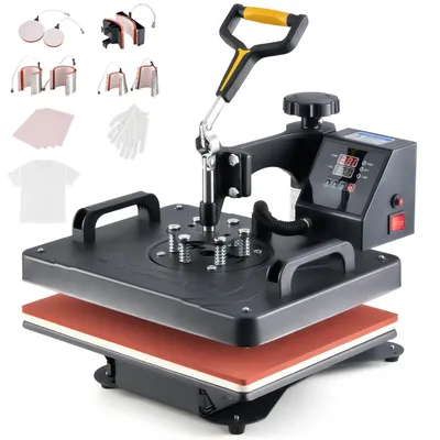 8-IN-1 30x38cm Heißpresse 1250W Hitzepresse Transferpresse T-Shirt Heat Press