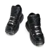 2025 NEUE Punk Stil Frauen Schuhe Lace-up ferse höhe 6 CM Plattform Schuhe Frau Gothic Ankle Rock stiefel Metall Dekor Frau Turnschuhe