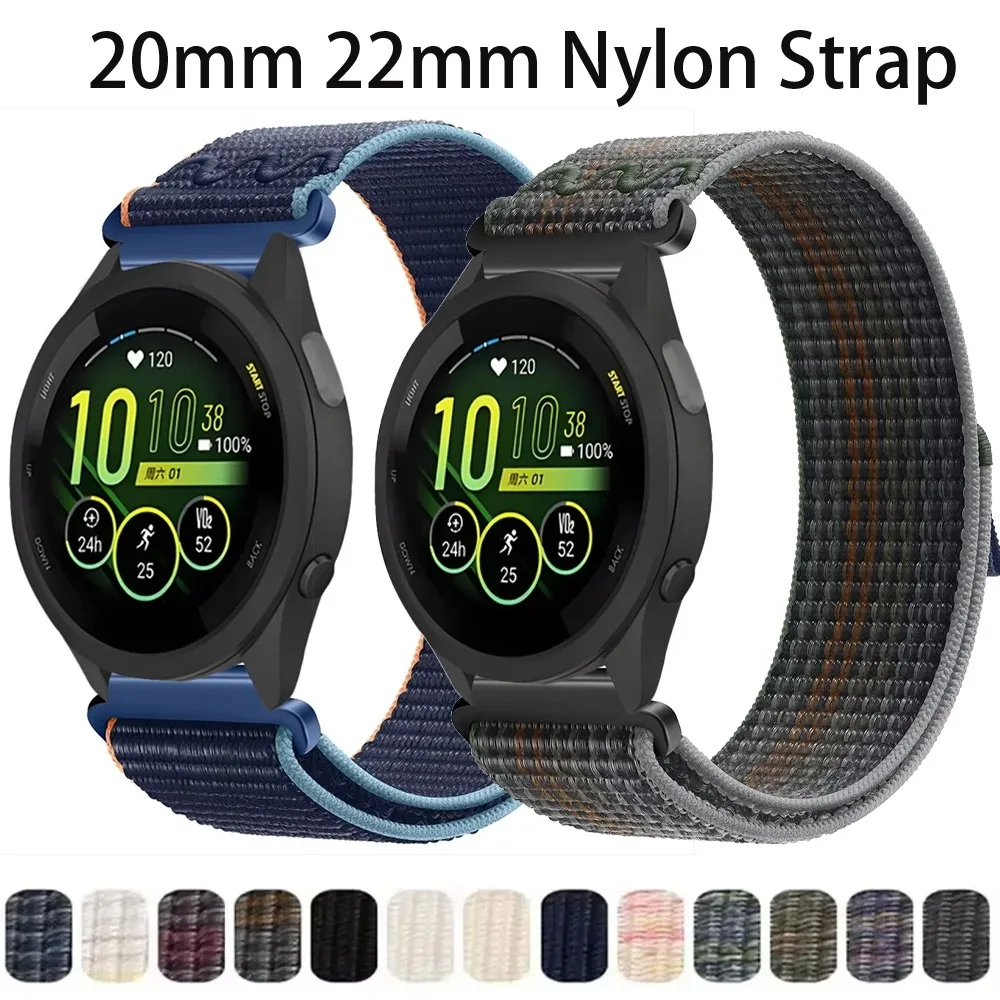 20mm 22mm Nylonband für Garmin Forerunner 165/255/265/965/970 Atmungsaktives Armband für Garmin Vivoactive 4/Venu 3/2 Zubehör Image
