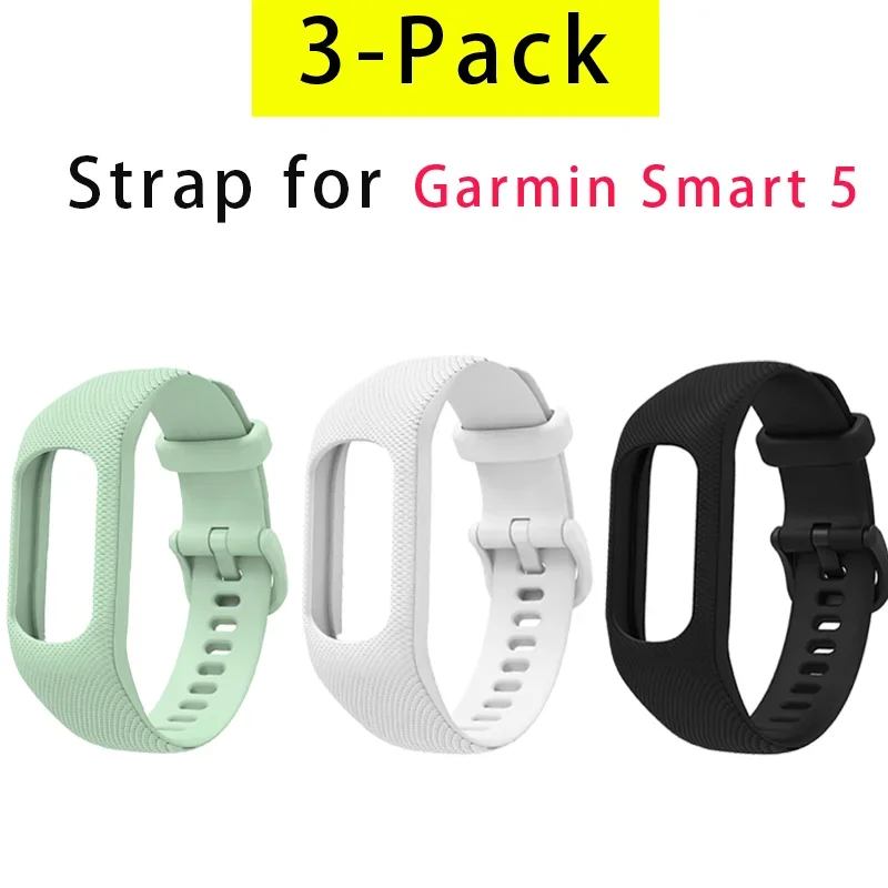 Garmin Smart 5 Uhrenarmband, 3er-Pack Mischfarben, Silikonarmband, kompatibel mit Garmin Smart 5, Ersatz-Smartwatch-Armband Image